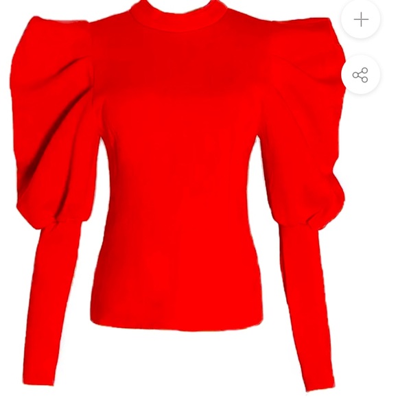 Love Labels Puff Sleeve Red Top - Picture 1 of 4